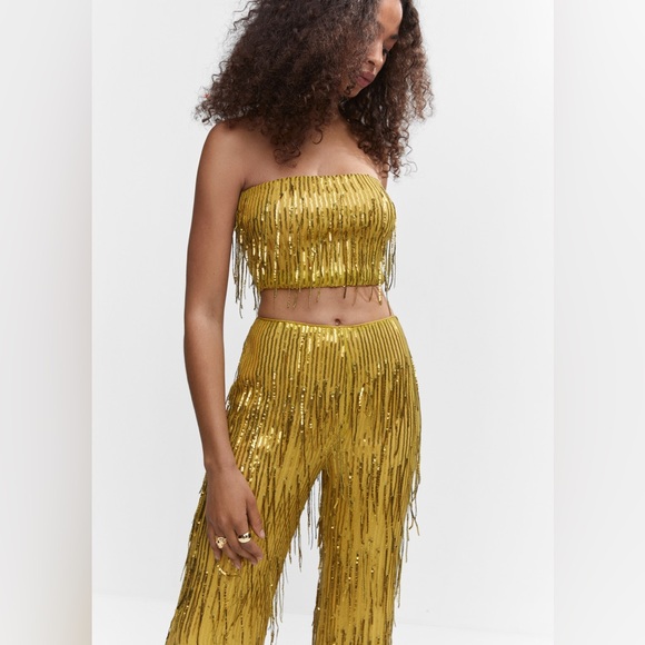 Mango Metallic Fringe Two-Piece Set - Picture 1 of 6